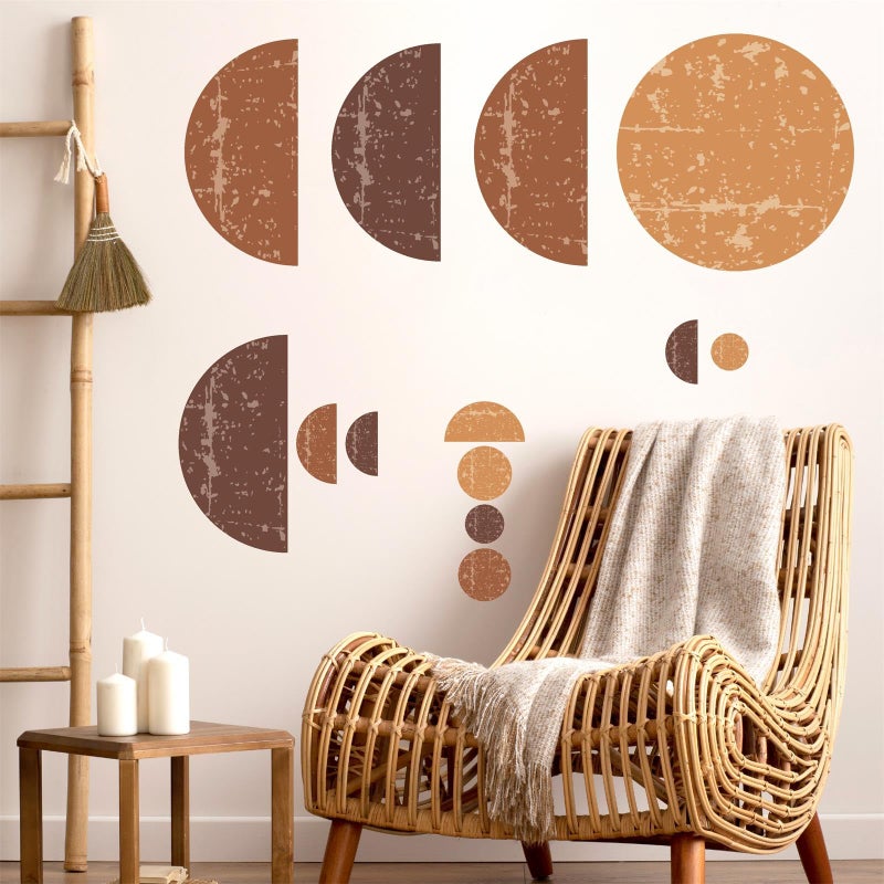 Kazova Large Circle Wall Sticker Peel and Stick Boho Wall Decals Geometric Decals Removable Semicircle Decor Stickers Boho Modern Stickers for Bedroom Living Room Headboard Decor - Image 2