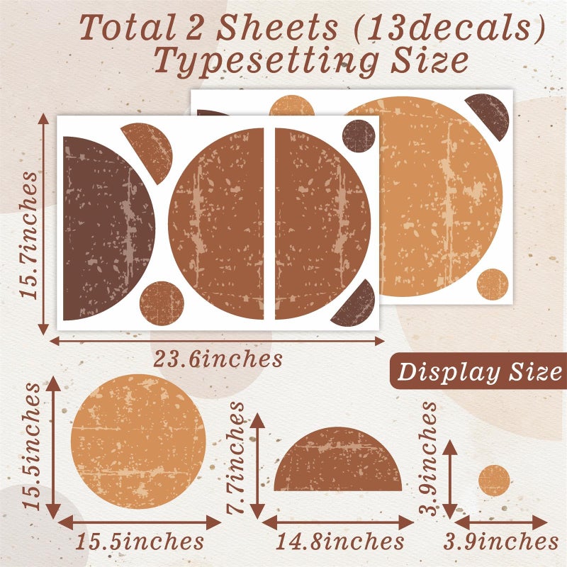 Kazova Large Circle Wall Sticker Peel and Stick Boho Wall Decals Geometric Decals Removable Semicircle Decor Stickers Boho Modern Stickers for Bedroom Living Room Headboard Decor - Image 5