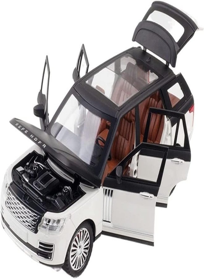 AHBHT Kids Model 1:24 Refender Die Cast Metal Car Pull Back Action Opening Doors with Realistic Engine Sound Lights Toy Car Gift for Boys - White - Image 4