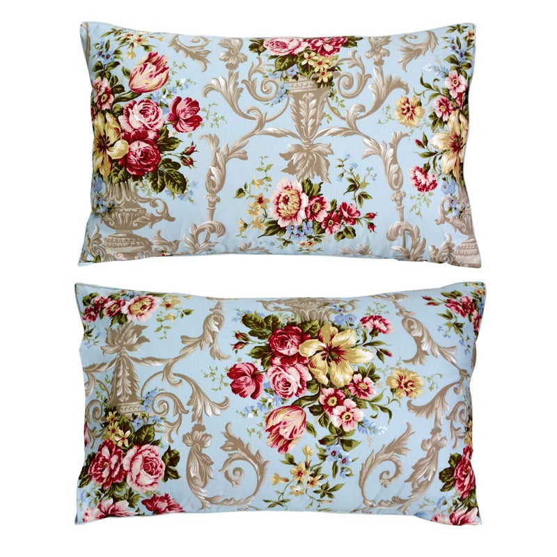 FADFAY Shabby Floral Bedding Elegant Peony Sheets Set Luxury Bedding Collections 800 Thread Count 100% Egyptian Cotton Deep Pocket  4 Piece-Queen Size - Image 2