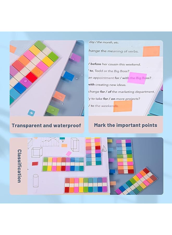 joyzzz Sticky Tabs 900Pcs Transparent Self Stick Notes And Page Markers Student Office Writable And Repositionable Flags Tabs Easy To Stick And Remove Pop Up Index Tabs For Books And Notebooks  - Image 2