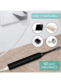 BTFMEI Electric Toothbrushes for Adults, Rechargeable Sonic Electric Toothbrush, High-Frequency Vibration Teeth Whitening Toothbrush, 6 Modes Adjustable and Smart Electric Toothbrush with 4 Detachable Soft-Bristle Brush Heads  - Image 4