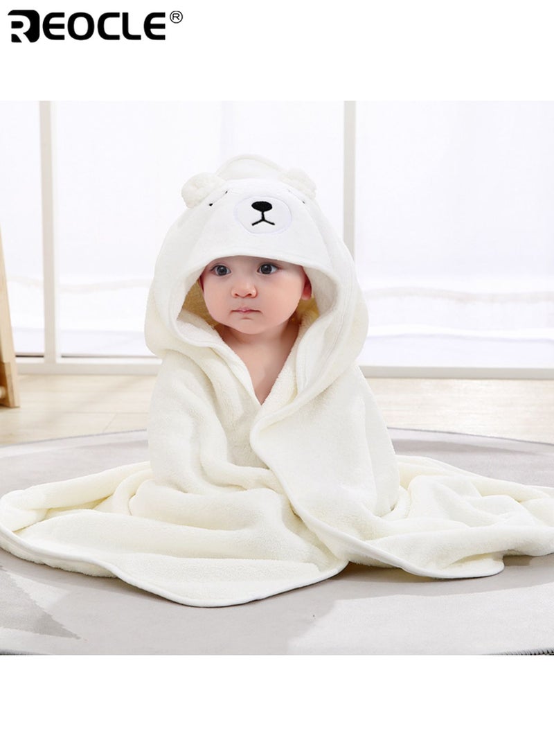 ريوكل منشفة استحمام كرتونية للأطفال ناعمة وصديقة للجلد لفّة دافئة ماصة للماء تصميم دب لطيف قابلة للغسل في الغسالة مستلزمات استحمام الأطفال - Image 1