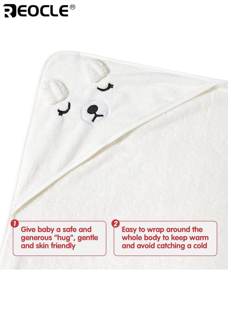 ريوكل منشفة استحمام كرتونية للأطفال ناعمة وصديقة للجلد لفّة دافئة ماصة للماء تصميم دب لطيف قابلة للغسل في الغسالة مستلزمات استحمام الأطفال - Image 4