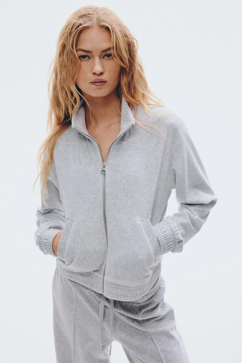 H&M Velour zip-through jacket