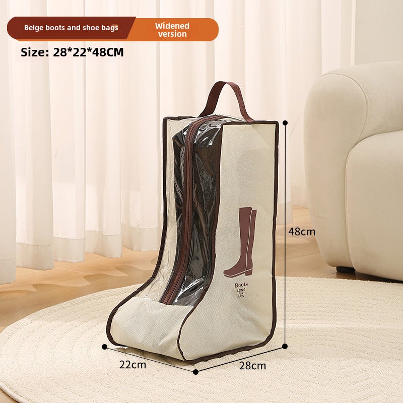 Travel PVC Shoe Storage Bag Moistureproof Long beige "25*22*48]
