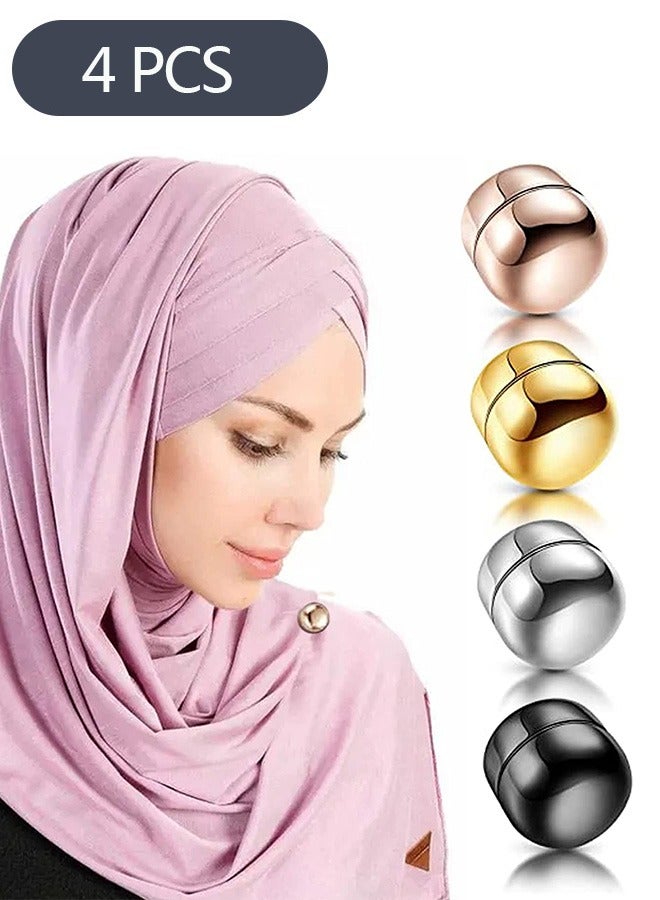 4-Piece Hijab Magnetic Pins, Premium Strong Magnetic Hijab Pins for Women, Multi-Use Colorful Scarf Small Magnetic Hijab Magnets - Image 1