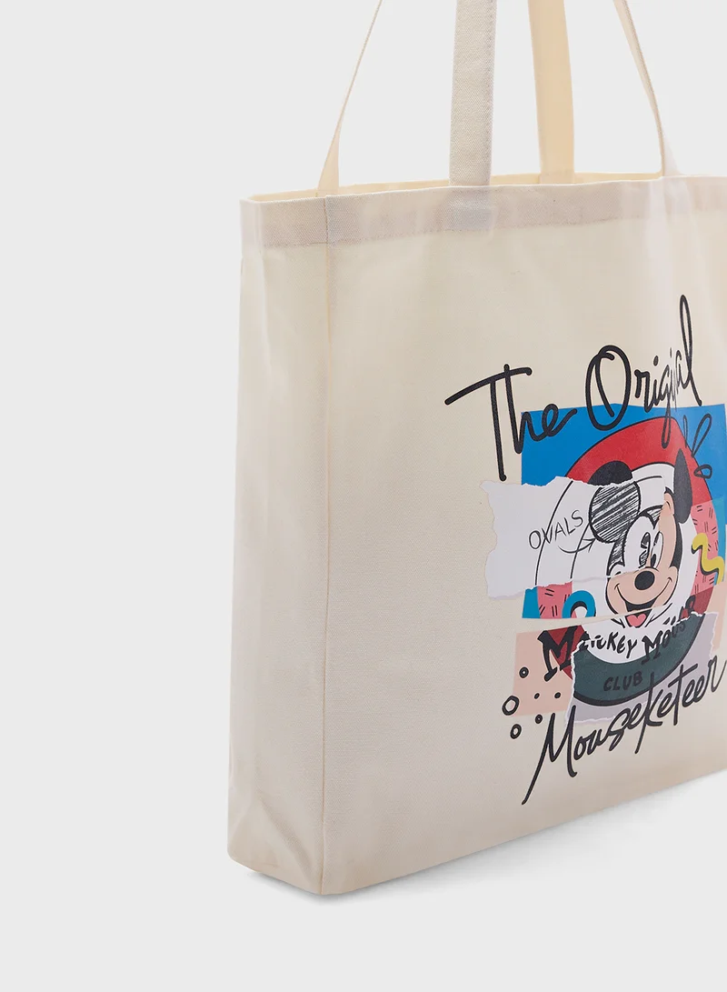 SP Characters Mickey Mouse Print Double Handle Shopper Bag