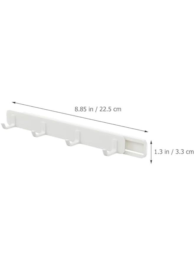 Arabest 2-Piece Wall Mounted Kitchen Hat Hook Rack with Sliding Hanger – White ABS Material, No Punching Needed  - Image 2
