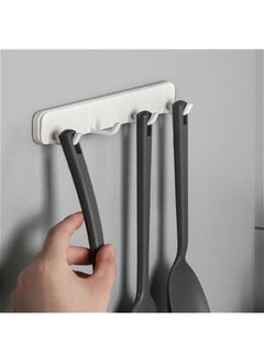 Arabest 2-Piece Wall Mounted Kitchen Hat Hook Rack with Sliding Hanger – White ABS Material, No Punching Needed  - Image 3