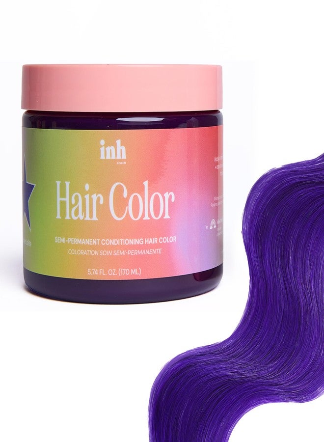 INH Semi Permanent Hair Color | Color Depositing Conditioner | Purple Hair Dye | No Bleach, No Peroxide Temporary Purple Iolite Tint for Women Men | Vegan, Ammonia Free, Sulfate Free, Ready to Use 6oz - Image 1