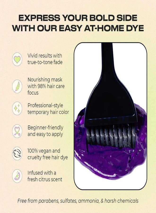 INH Semi Permanent Hair Color | Color Depositing Conditioner | Purple Hair Dye | No Bleach, No Peroxide Temporary Purple Iolite Tint for Women Men | Vegan, Ammonia Free, Sulfate Free, Ready to Use 6oz - Image 4