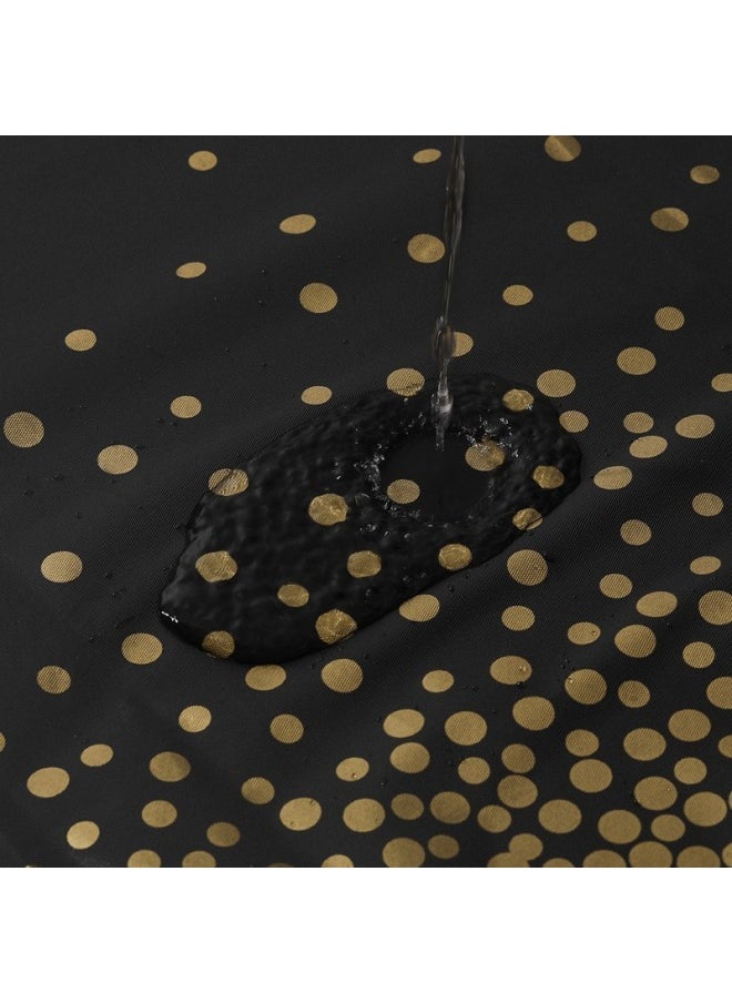 Generic PEVA Black Background Golden Polka Dot Rectangular Tablecloth Waterproof And Oil Proof For Party Holiday Picnic Party-Color:Blue Background Gold Dot (dot To The End)-Specifications:137*274cm 3 Silk  - Image 4