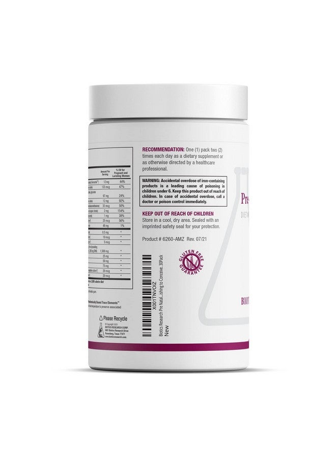 بيوتيكس ريسيرش عبوة ما قبل الولادة من Biotics Research لدعم التغذية قبل الولادة. تركيبة ما بعد الولادة. تحتوي على أحماض أوميجا 3 واليود وحمض الفوليك. احتياجات غذائية للحوامل والمرضعات والنساء الراغبات في الحمل. عبوة من 60 قطعة - Image 2