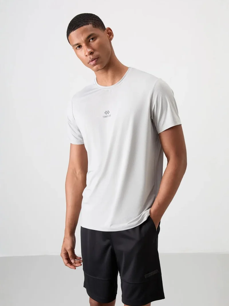 TOMMYLIFE TOMMY Men's Logo Patch Short-Sleeve T-Shirt