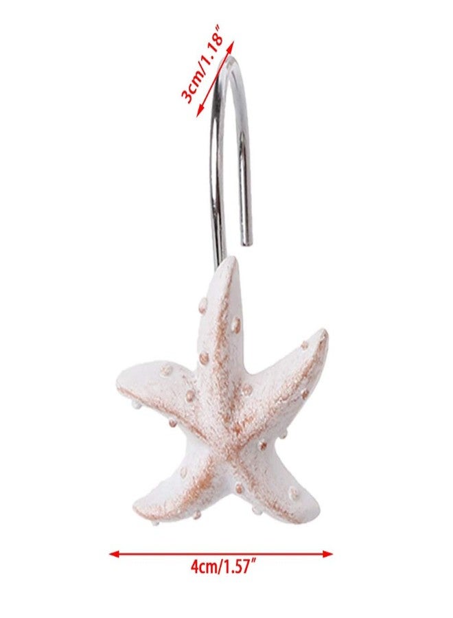 Actpe Seashell Shower Curtain Hooks for Bathroom Decorative, 12pcs Anti Rust Decorative Resin Shower Curtain Rings Rods Hooks - Image 3