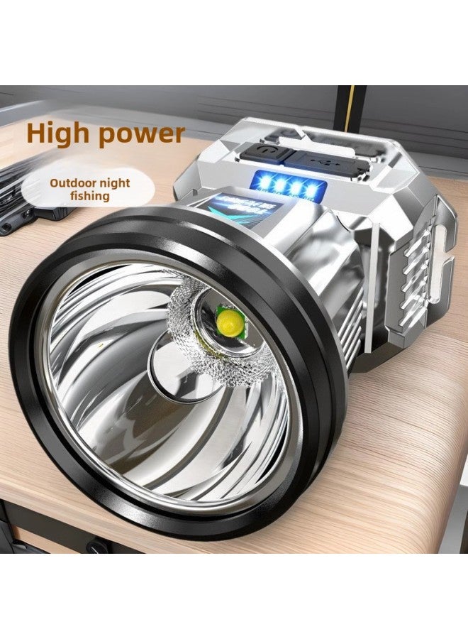 Generic Headlight Strong Light Rechargeable Super Bright Head-mounted Night Fishing Special Lamp Outdoor Lithium Flashlight Xenon Battery Life-Colour:Dual Power  - Image 1