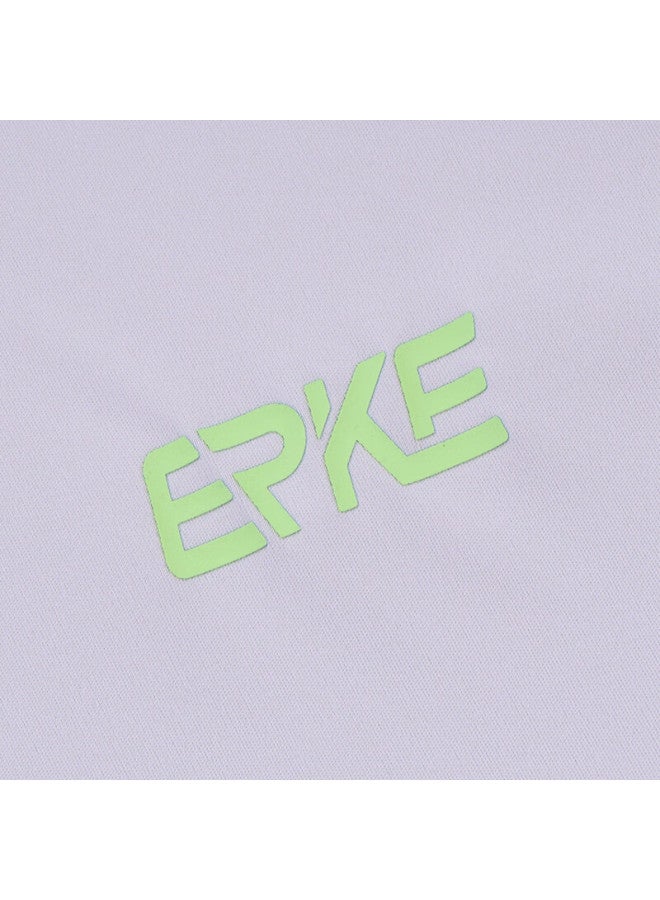 Erke Children's Clothing, Boys And Girls Round Neck Short Sleeve, Kids Summer Sports Knit T-shirt, Dream Purple, Size 120 - Image 1