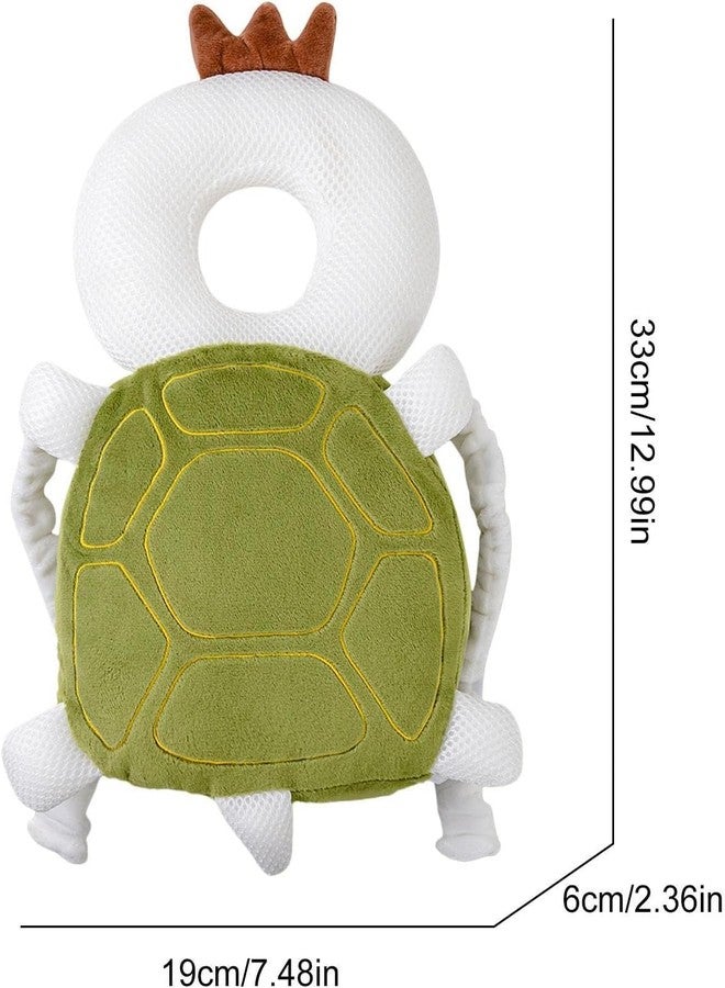 Ess Cubes Enterprise Baby Head Guard Safety Protector Cushion Plush Soft Toy Early Learning Toy Crawling Walking Running Toddler Fall Protection Baby Protector Child Adjustable Shoulder Strap Backpack (Green, Turtle) - Image 2