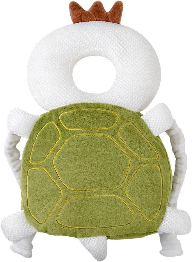 Ess Cubes Enterprise Baby Head Guard Safety Protector Cushion Plush Soft Toy Early Learning Toy Crawling Walking Running Toddler Fall Protection Baby Protector Child Adjustable Shoulder Strap Backpack (Green, Turtle) - Image 1