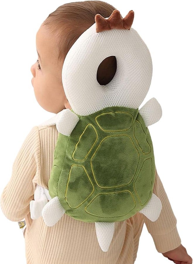 Ess Cubes Enterprise Baby Head Guard Safety Protector Cushion Plush Soft Toy Early Learning Toy Crawling Walking Running Toddler Fall Protection Baby Protector Child Adjustable Shoulder Strap Backpack (Green, Turtle) - Image 3