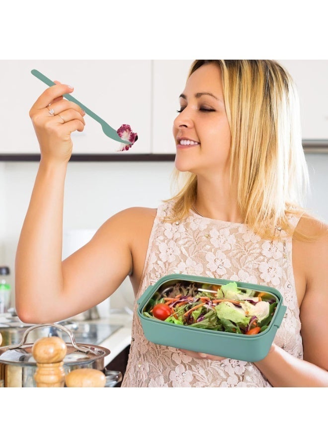 Hugifts Bento Boxes Stainless Lunch Box for Bento Box Microwave Heating Food Storage Container (Green) - Image 3