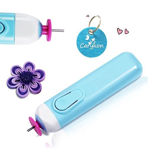Carykon Electric Quilling Slotted Tool Automated Paper Volume Curling Pen (Blue) - Image 1