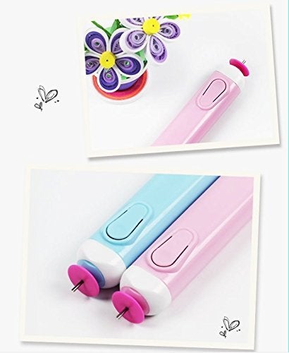 Carykon Electric Quilling Slotted Tool Automated Paper Volume Curling Pen (Blue) - Image 3