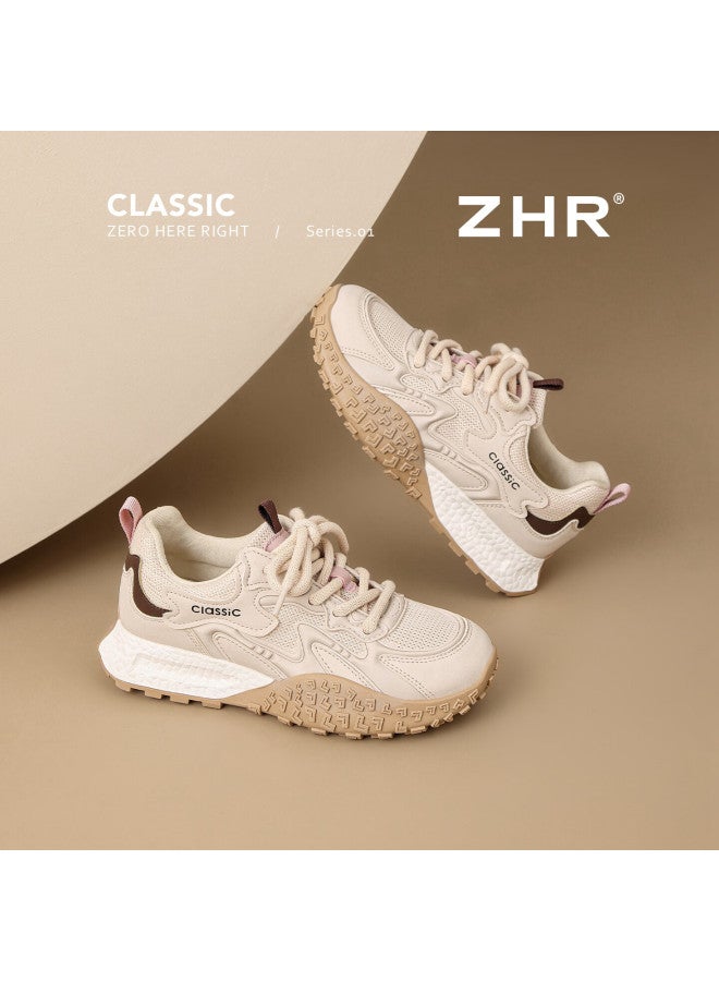 Zhr German-style Women's Retro Sports Casual Shoes Women's Versatile Thick-soled High-heeled Women's Shoes Ks210 Apricot 35 - Image 5