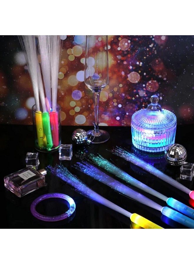 WedFeir 12Pcs Glow Fiber Wands Sticks Led Light Wands Fiber Optic Wands Led Flashing Sticks Glow Flashing Wands Fiber Optic Wands For Party Favor. ( Assorted Colors - Image 3