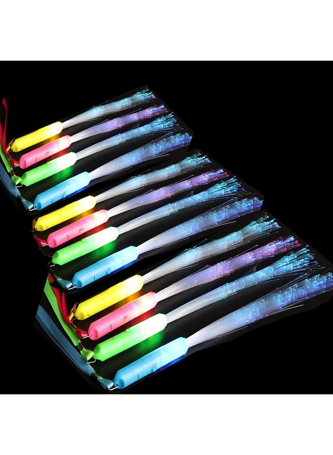 WedFeir 12Pcs Glow Fiber Wands Sticks Led Light Wands Fiber Optic Wands Led Flashing Sticks Glow Flashing Wands Fiber Optic Wands For Party Favor. ( Assorted Colors - Image 2