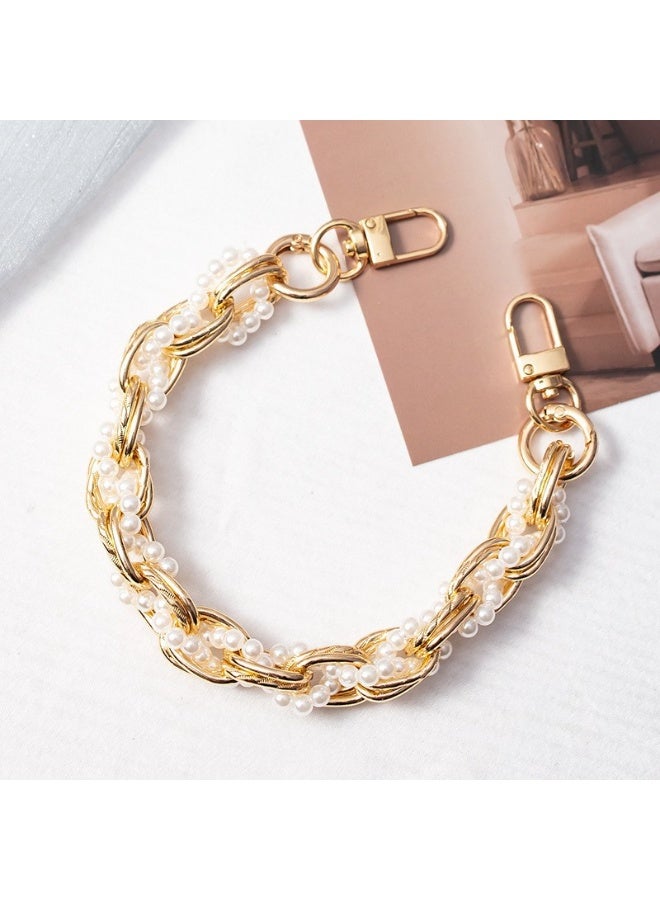 كيفية سلسلة هاتف أنيقة للنساء | إكسسوار سلسلة هاتف عصري | حبل وسلسلة تعليق مزخرفة باللؤلؤ لحقيبة اليد - Image 1