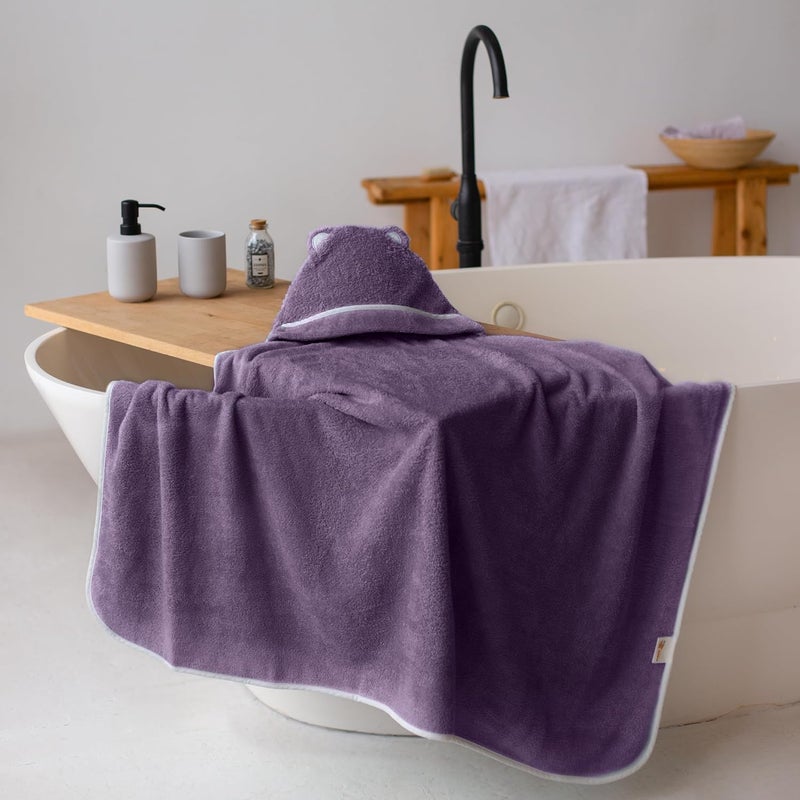 Warm Cuddles Premium Toddler Towels with Hood - Extra Soft Rayon from Bamboo Toddler Bath Towel (Purple) - Image 5
