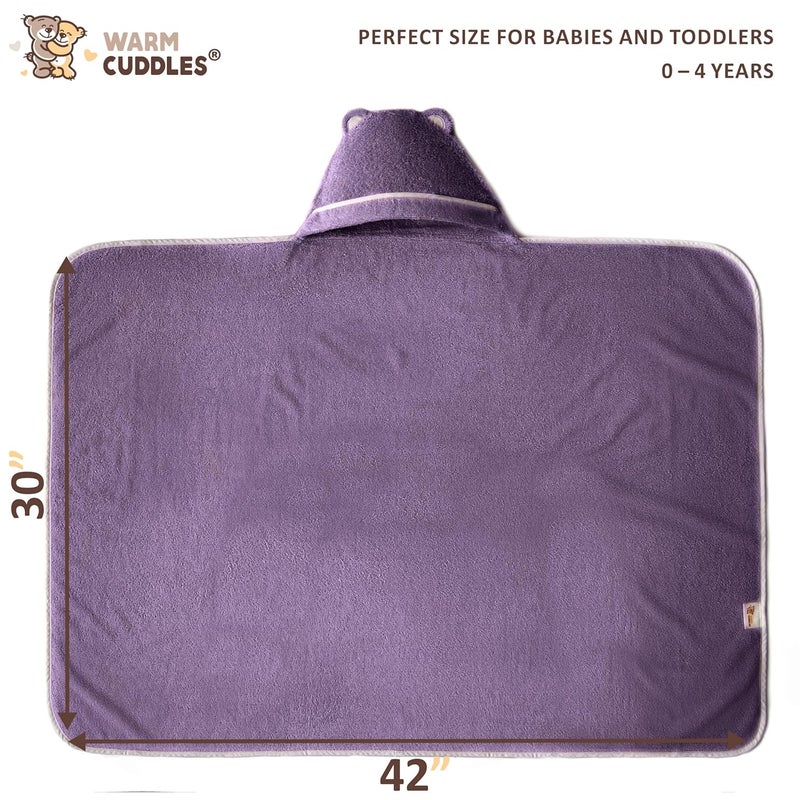 Warm Cuddles Premium Toddler Towels with Hood - Extra Soft Rayon from Bamboo Toddler Bath Towel (Purple) - Image 3