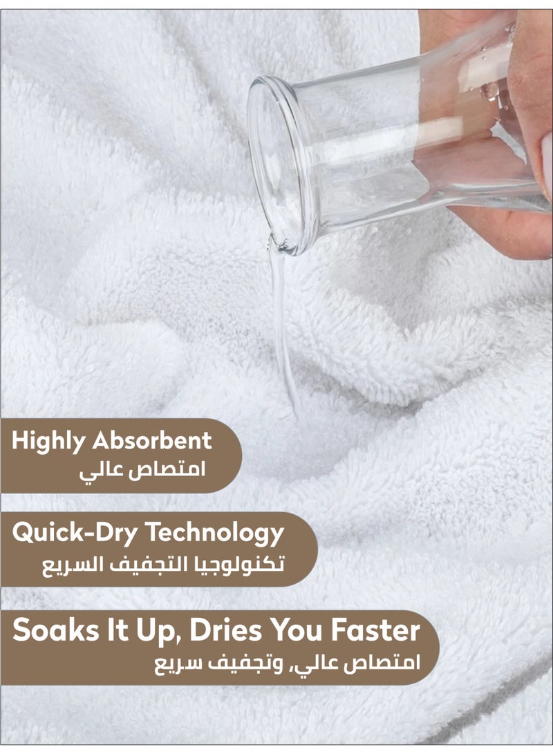 دوناتيلا طقم ملاءة حمام من القطن الممشط 100% 2 قطعة (85 * 172 سم) 600 جرام لكل متر مربع منشفة كبيرة ، ماصة للغاية ، سريعة الجفاف ، أفضل منشفة للحمام والسبا والفندق ، أبيض - Image 4