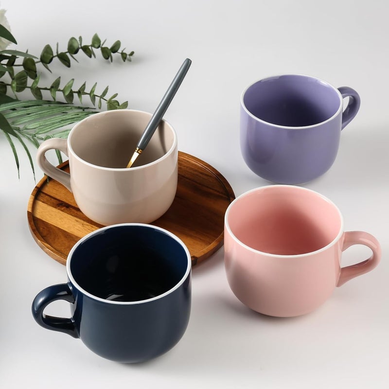 ARRADEN 21 OZ Large Soup Mugs with Handles Microwave Safe, Oven Proof Soup Bowls, Porcelain Soup Cup for Dishwasher, Home, Office, Breakfast, Tea Parties, Dinner, Pink - Image 5