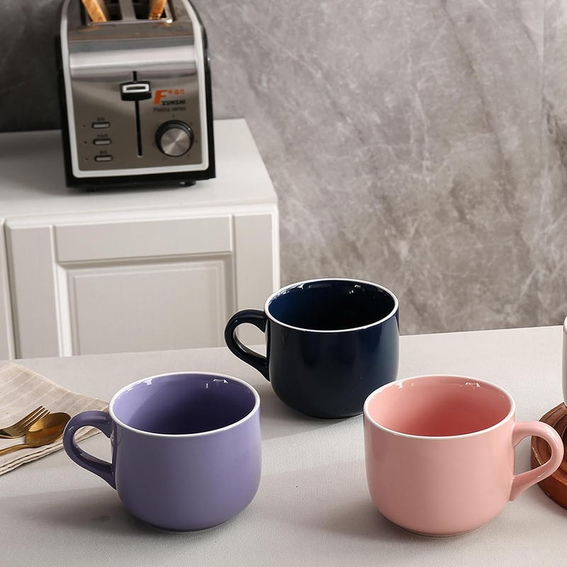ARRADEN 21 OZ Large Soup Mugs with Handles Microwave Safe, Oven Proof Soup Bowls, Porcelain Soup Cup for Dishwasher, Home, Office, Breakfast, Tea Parties, Dinner, Pink - Image 4