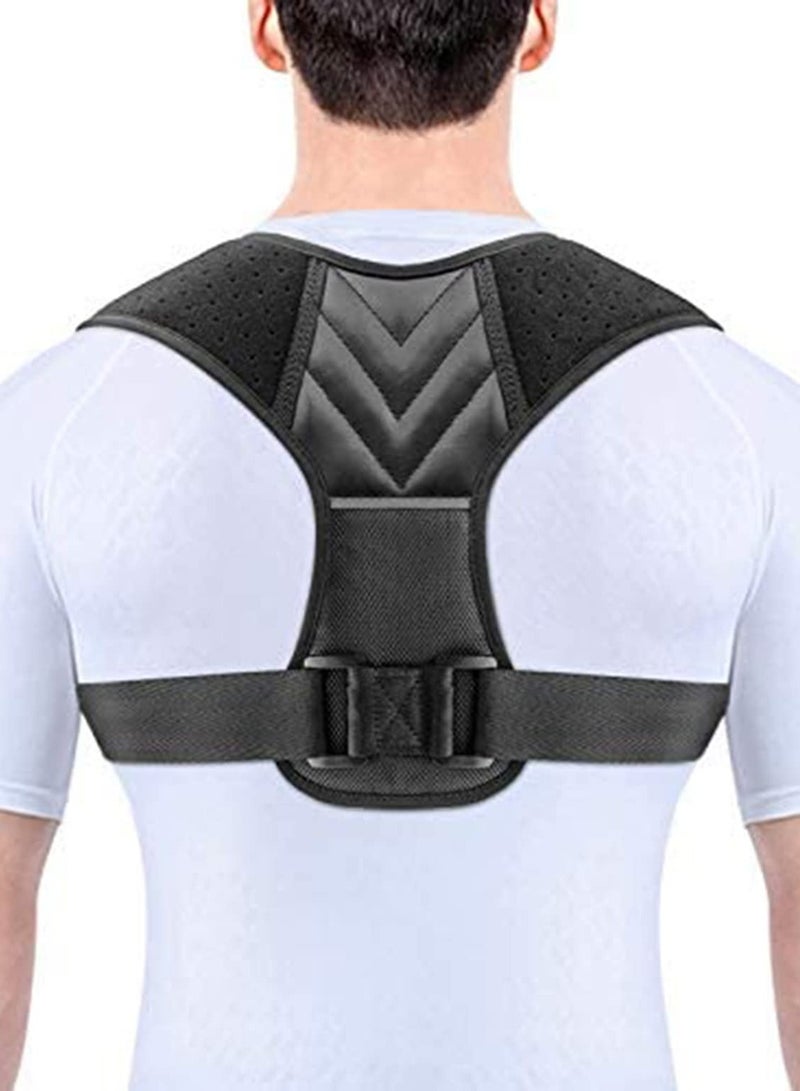 Posture Corrector, Shoulder Straightener for Men and Women, Adjustable Upper Back and Shoulder Support Brace Posture Correction Belt, Suitable for Relieving Back, and Shoulder Pain Large - Image 2