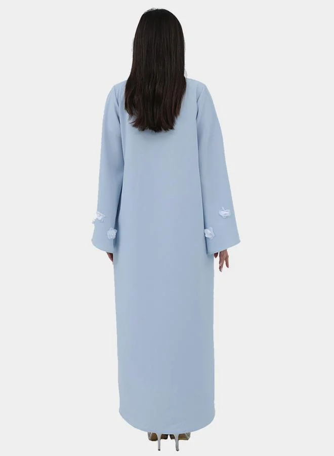 Elena by DStyle Elena by DStyle Embellished Cape Sleeve Label Collar A-Line Abaya