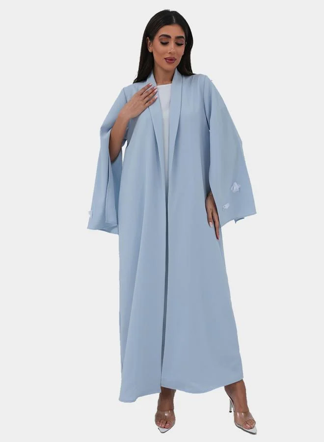 Elena by DStyle Elena by DStyle Embellished Cape Sleeve Label Collar A-Line Abaya