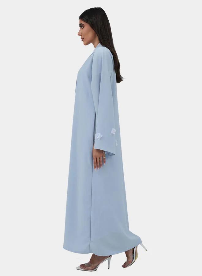 Elena by DStyle Elena by DStyle Embellished Cape Sleeve Label Collar A-Line Abaya