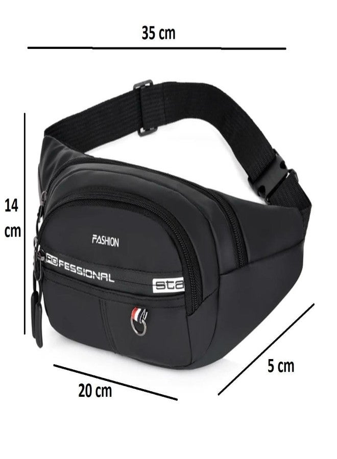 Brijex Waterproof Sling Crossbody Bag for Men & Women | Anti-Theft Chest & Waist Bag with Adjustable Strap | Lightweight Travel, Hiking, Cycling & Daily Use Side Bag(Black) - Image 2