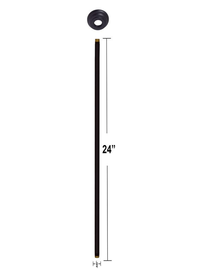 ويست براس ذراع دش Westbrass مثبت في السقف بمقاس 1/2 بوصة IPS × 24 بوصة مع شفة، أسود غير لامع، D3624A-62 - Image 3