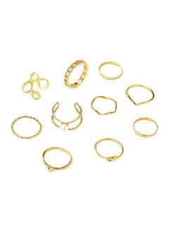 Huitich 10-Piece Gold-Tone Minimalist Ring Set  - Image 1