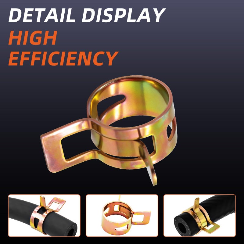 Fenhaliny 02-040 Hose Clamps Compatible With Or-gon Part Replace 1/4 ", 3/16" Fuel Lines- ID:0.45 '' (10 Pack) - Image 3