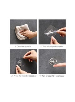 Spaceshoop Clear Adhesive Wall Hook, Waterproof Transparent Plastic, Heavy Duty Reusable, Kitchen Bathroom Storage pack of 10  - Image 5