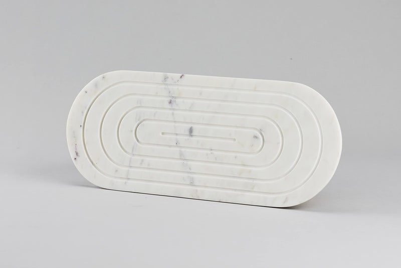 Stone Essential Oblong Shape White Marble Platter Serving Tray for Kitchen and Dining - Image 5