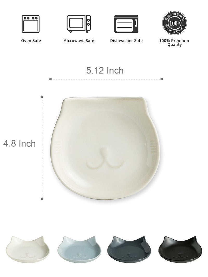 Miamolo Cat Spoon Rest for Stove Top, Cute Spoon Holder for Kitchen Counter 5.12 Inch, Ceramic Spoon Rest for Cooking Utensils Spatula Sponge, White - Image 2
