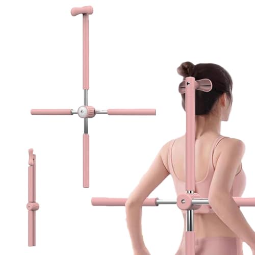 Zebroc Posture Corrector Stick, Yoga Cross Stick/Bar, Back Pain Relief stretching tool, Back Bump Hunchback Pose Improvement Stcik, Neck Hump Open Shoulder Back Brace Stick (Pink) - Image 2