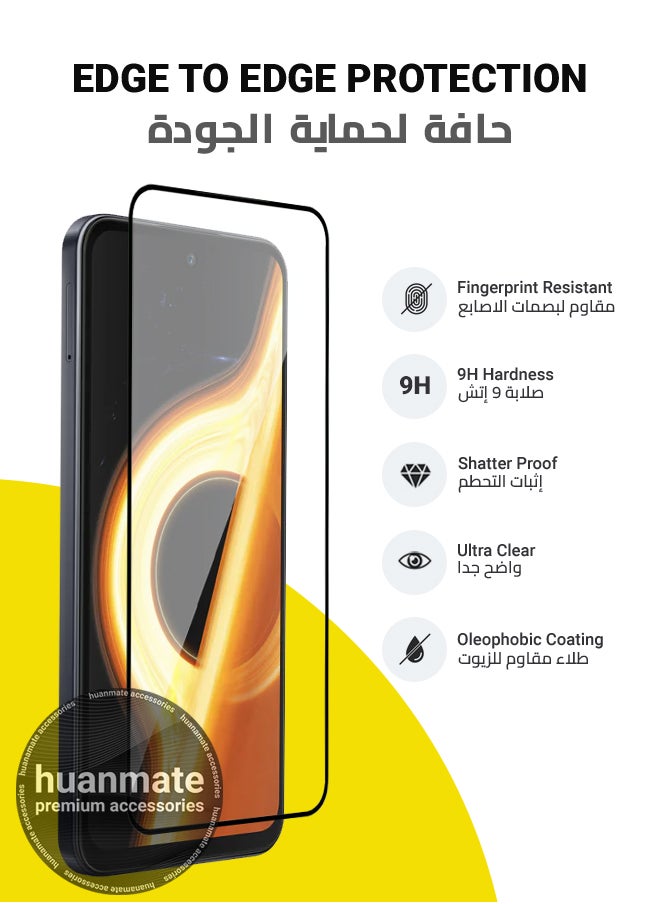 huanmate - itel P65 Screen Protector – Premium Edge to Edge Tempered Glass, High Transparency, Delicate Touch, Anti-Explosion, Smooth Arc Edges, Easy Installation - Image 1